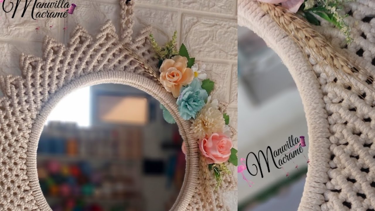 مرايا مكرميه ترندي 🍂 بالعقده المزدوجه ✨️ manal_elmawardy/manwilla macrame