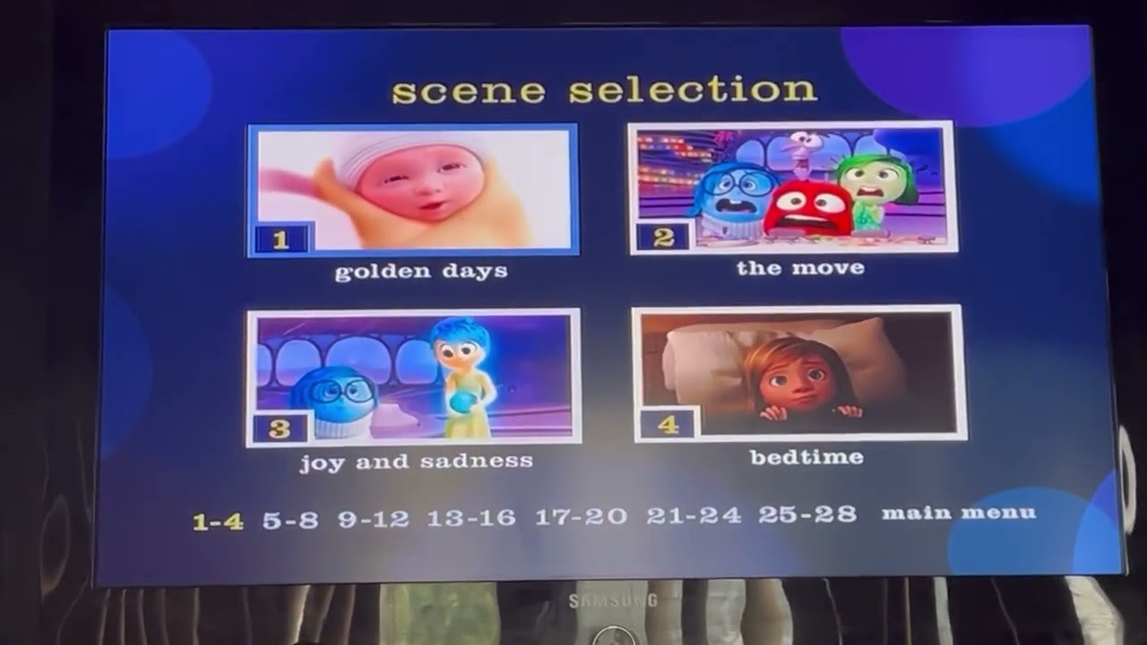 Inside Out 2015 DVD Menu Walkthrough