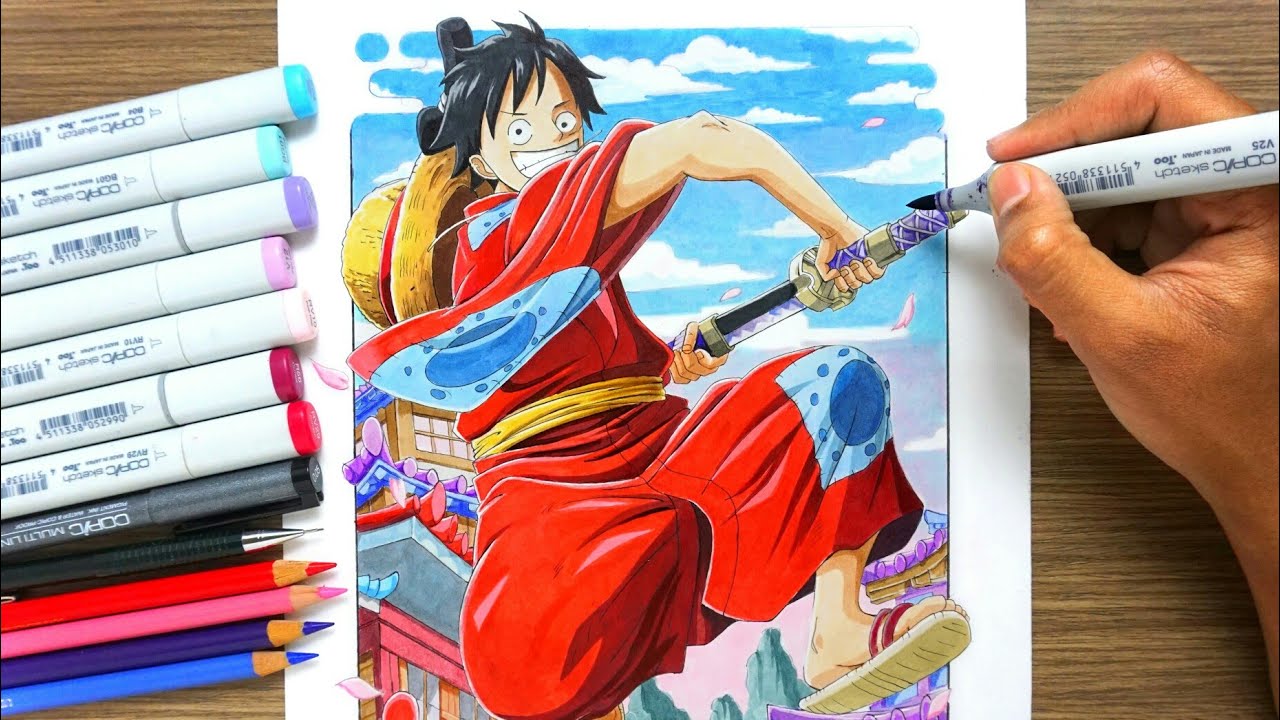 [Drawing Luffy ] from one piece Wano arc