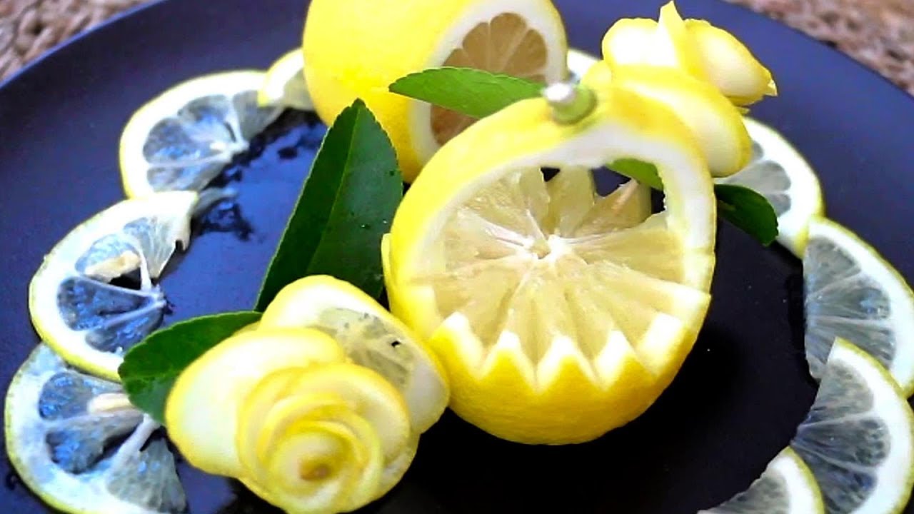 Art in Lemon Decoration | Lemon Rose Flower & Lemon Basket | Fruit & Vegetable Carving Lessons