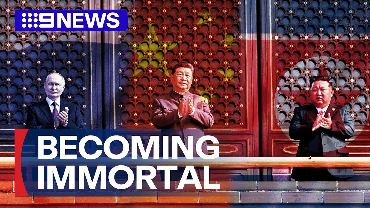 Hot mic captures world's most powerful leaders discussing immortality | 9 News Australia