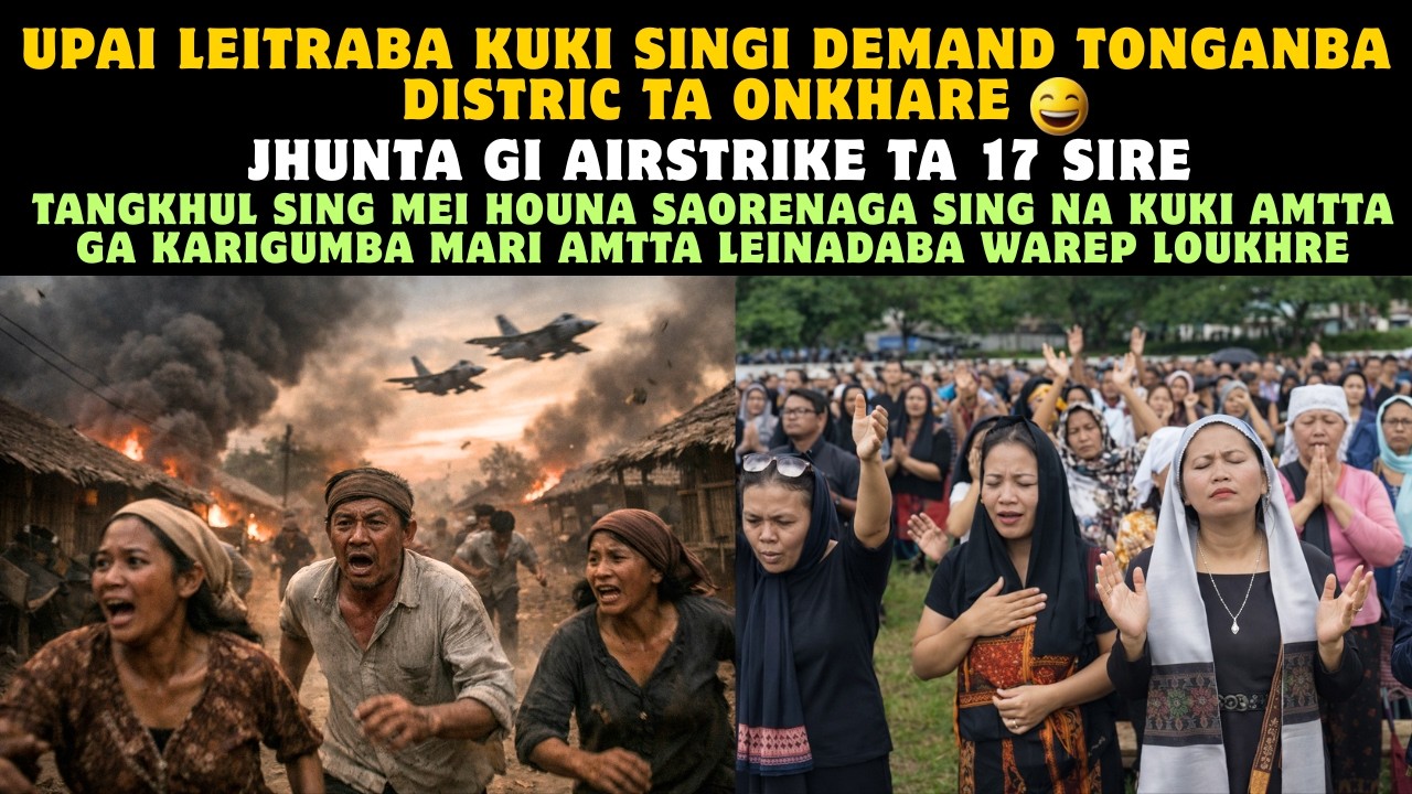 MILITARY JHUNTA NA AIRSTRIKE TOUBADA MI 17 HATKHRE |🔥KUKI SINGI DEMAND TONGANBA DISTRICTA ONKHARE😁