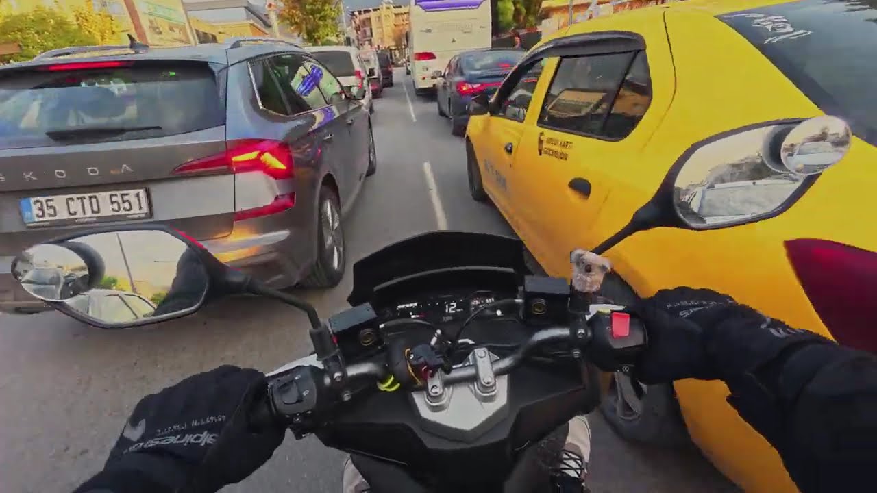 POV Motorcycle Ride in City Traffic | No Music, No Talking