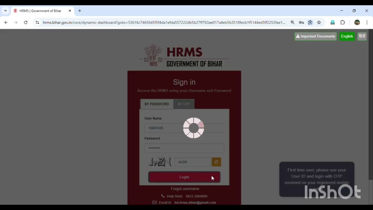 HRMS BIHAR SE SE ID FORGOT AND LOGIN AND LEAVE REQUEST 