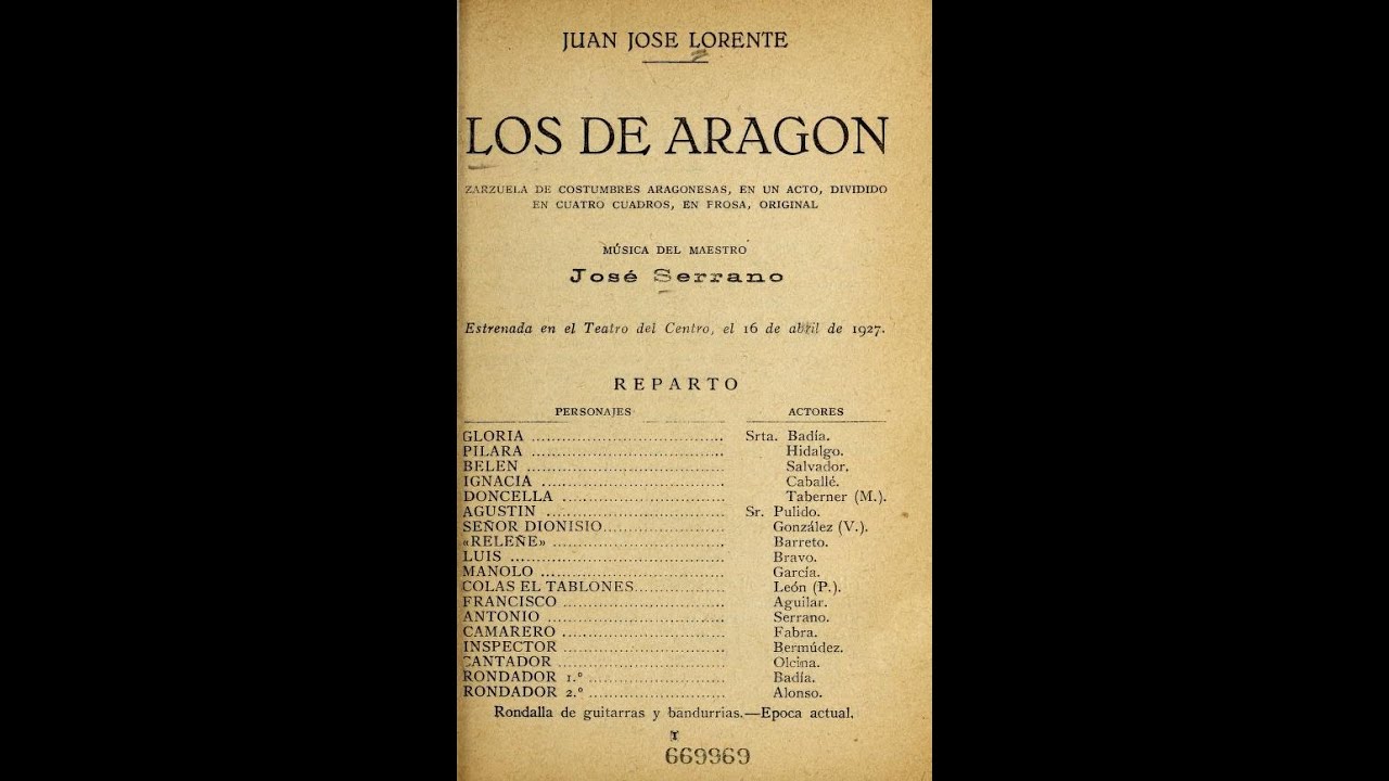 De Aragón, los - 1927