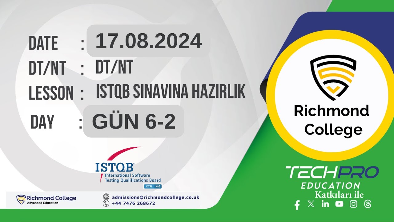 ISTQB v4.0 Foundation Level Sertifika Sınavına Hazırlık Kursu 2024 TR GÜN 6-2