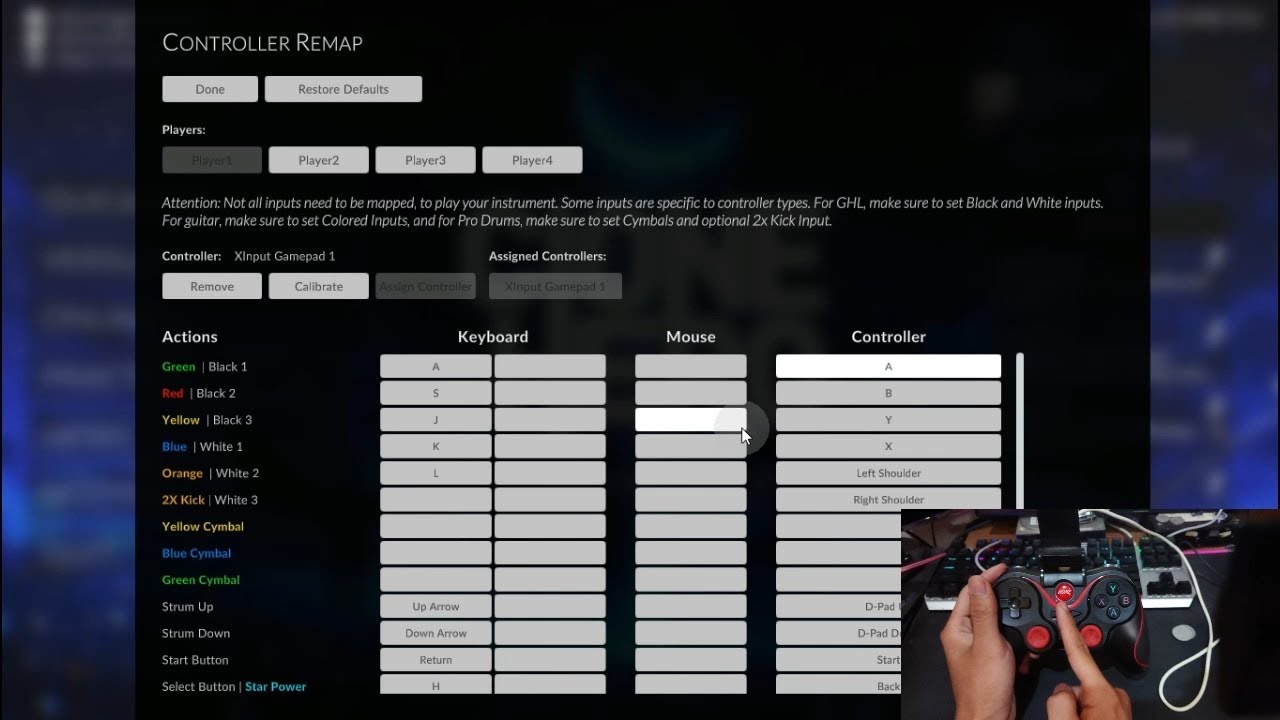 Tutorial mapping L2 R2 di Clone Hero Android/PC