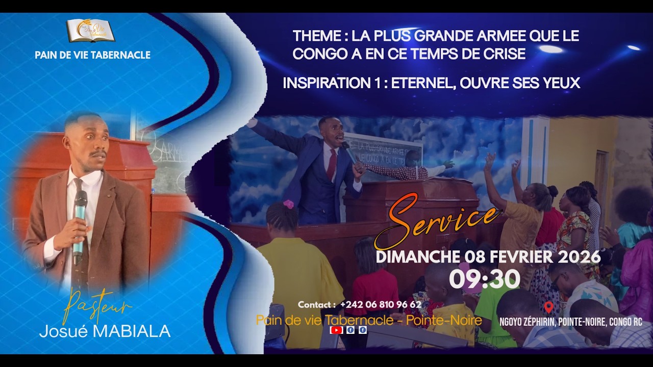 ETERNEL, OUVRE SES YEUX | PASTEUR JOSUE MABIALA |DIM 08/02/2026