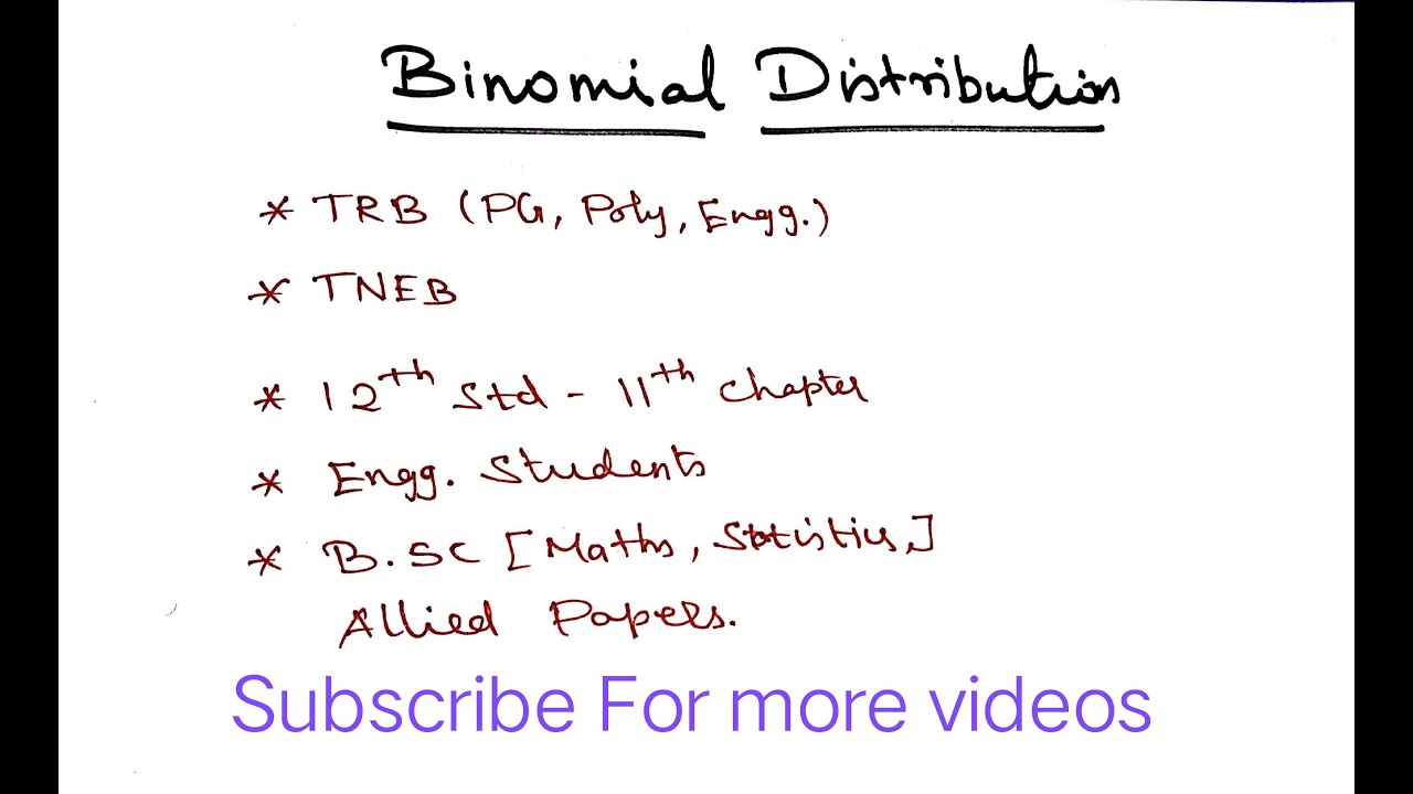 Binomial distribution#1/Probability in Tamil