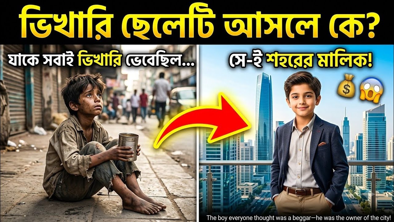 “😱 যে ছেলেটাকে সবাই ভিখারি ভাবত—সেই ছিল শহরের মালিক! 💸 | Heart Touching Story 💖”