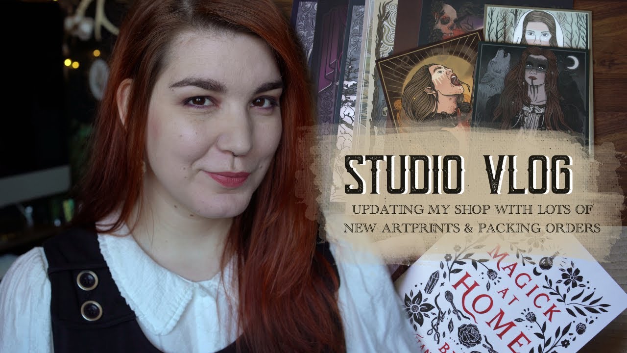 Updating my shop with lots of new art & Packaging your orders | STUDIO VLOG