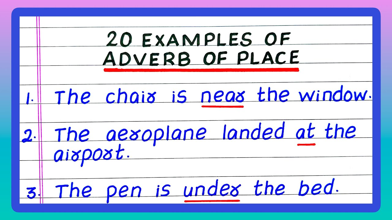 Examples of Adverb of Place | 20 Sentences of Adverb of Place | English Grammar