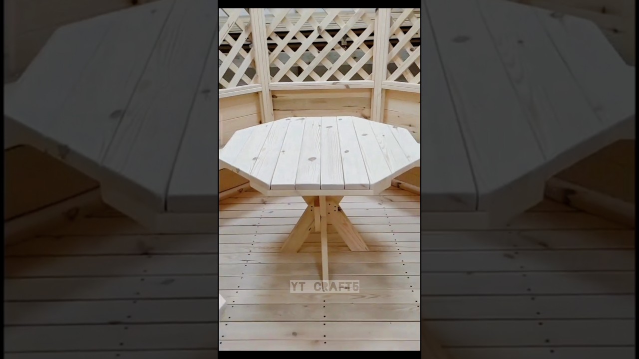 DIY Octagonal Wooden Table | #shorts #shortvideo #papercraft  #diy