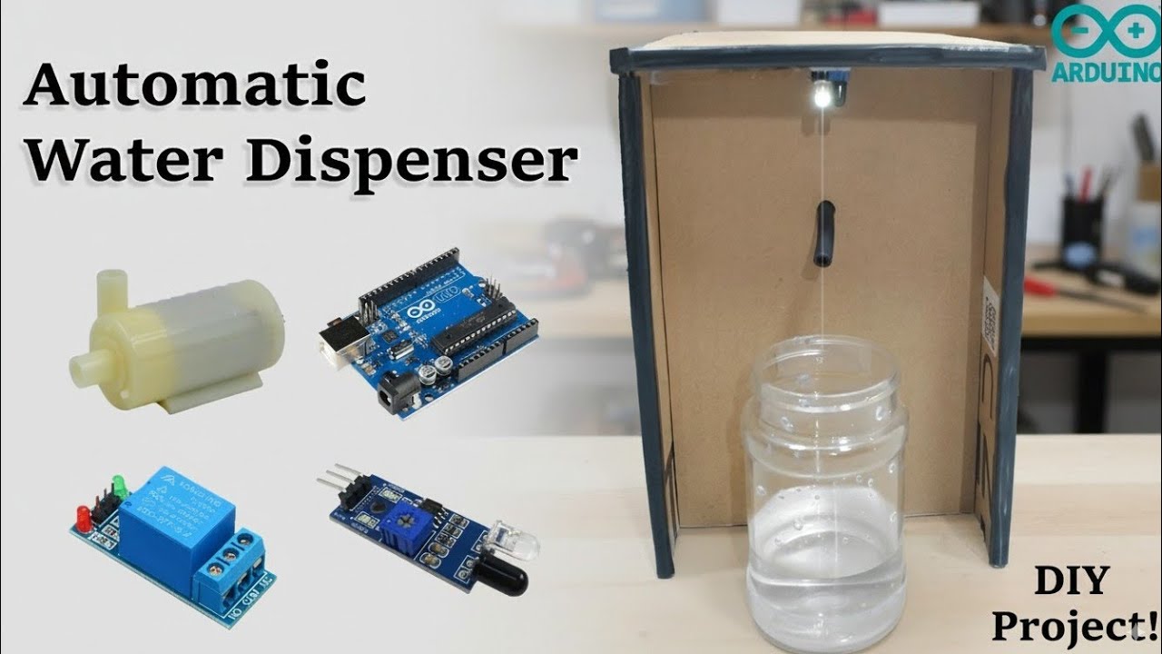 How to make an Automatic Water Dispenser using Arduino Uno || Science Project || with code 
