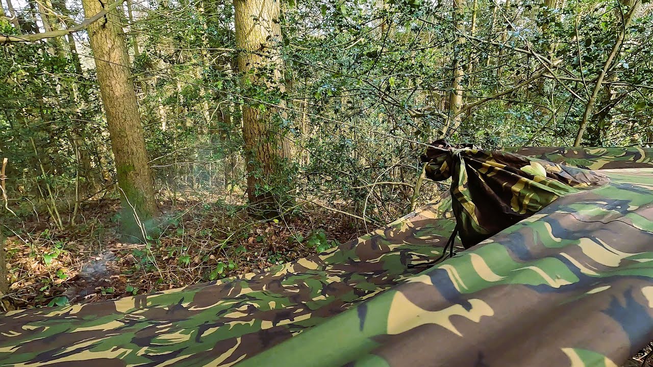 Dutch Army DPM Poncho Emergency Shelter, Hobo Stove Campfire.