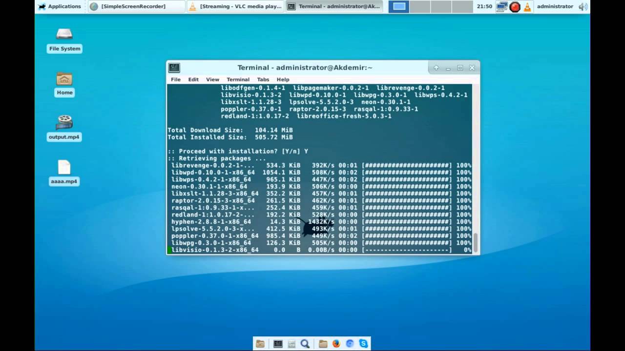 How can be taken and recorded screencast in Arch Linux?
