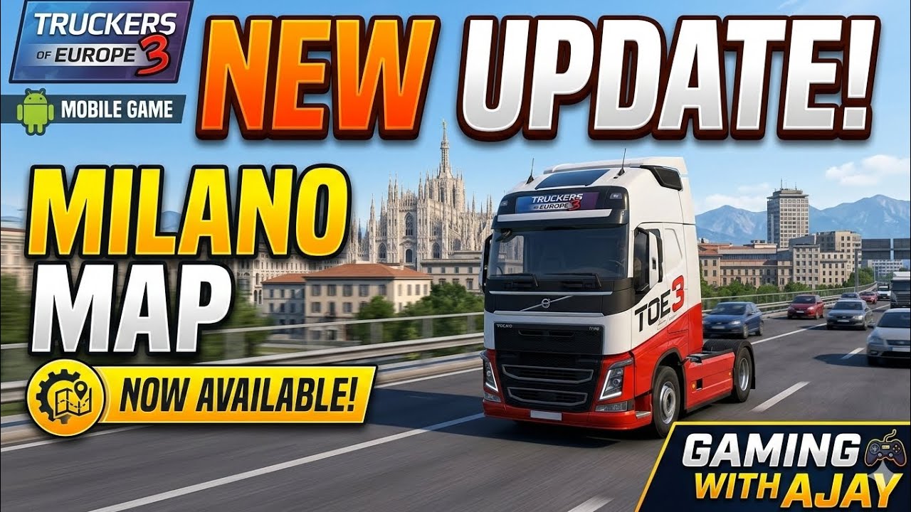 TRUCKERS OF EUROPE 3 Game 🎮 NEW UPDATE IN ANDROID PHONE📱 MILANO MAP 🗾 UNLOCK🔓#truckersofeurope3