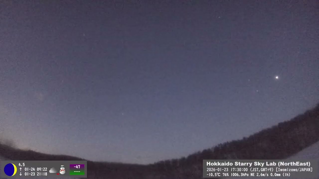 【Live 24/7】🌤️北海道の空｜リアルタイムの天気と星空（北東）｜Hokkaido Sky Weather & Stars