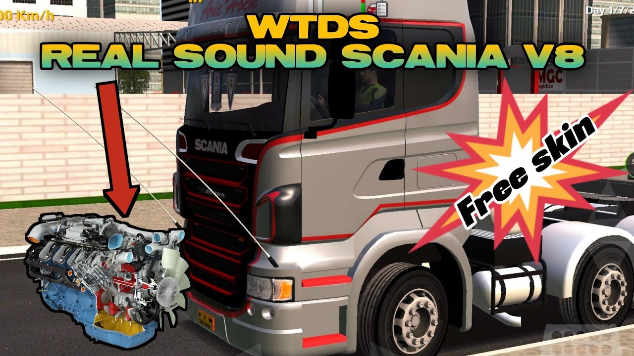 World truck driving simulator// Mod Real Sound Scania V8 WTDS & Skin WTDS Scania R // Gameplay