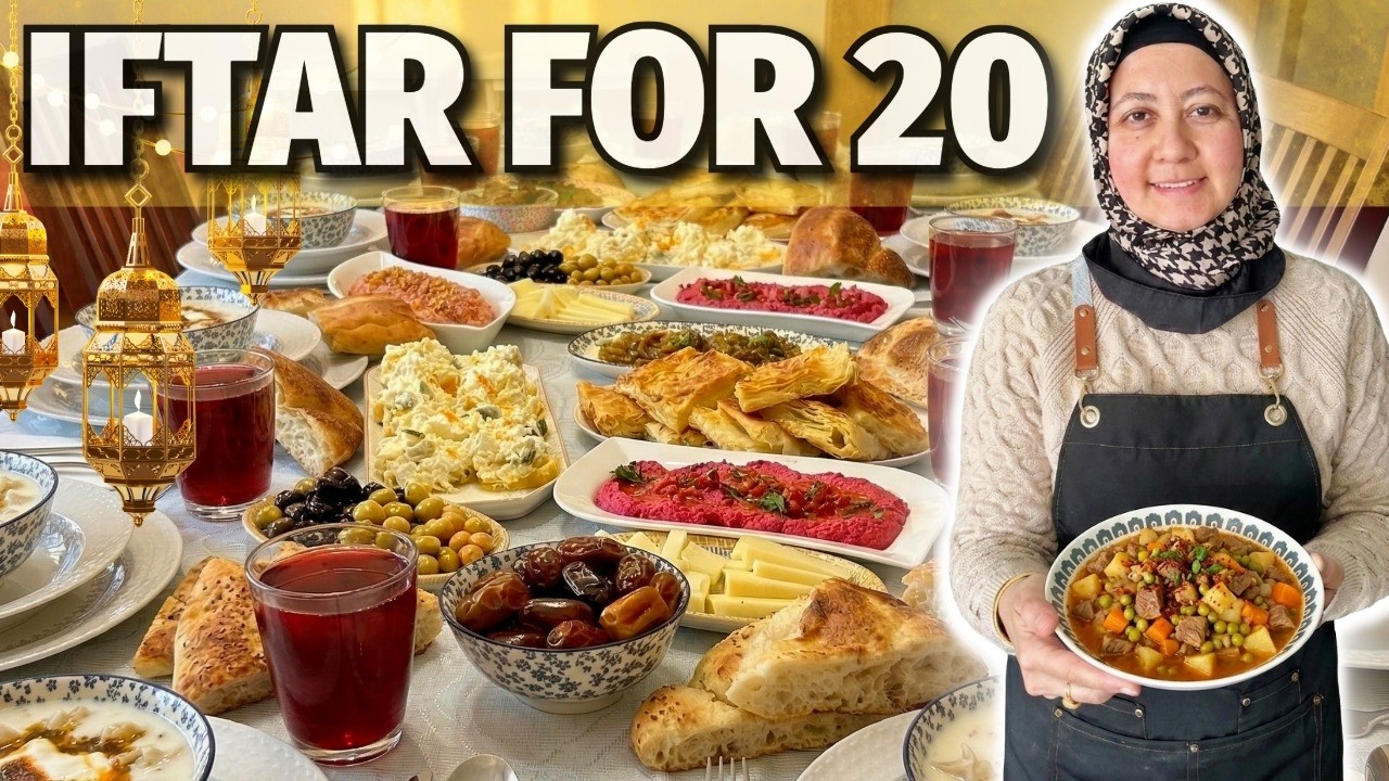 I Cooked Iftar for 20 People! 🌙 My Full Turkish Ramadan Menu & Prep Routine