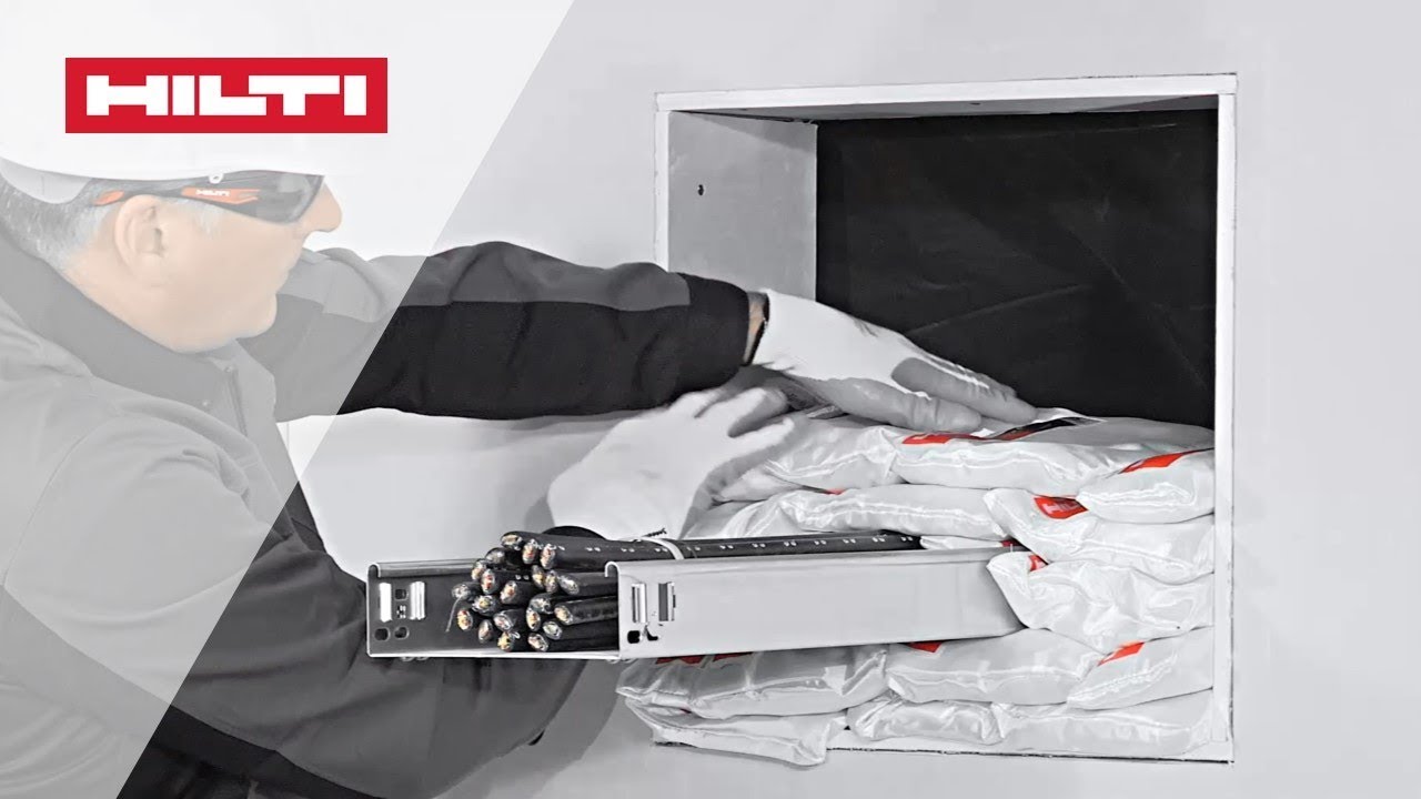 HOW TO install Hilti CP 651N Fire Pillow to temporarly fire seal large through penetrations