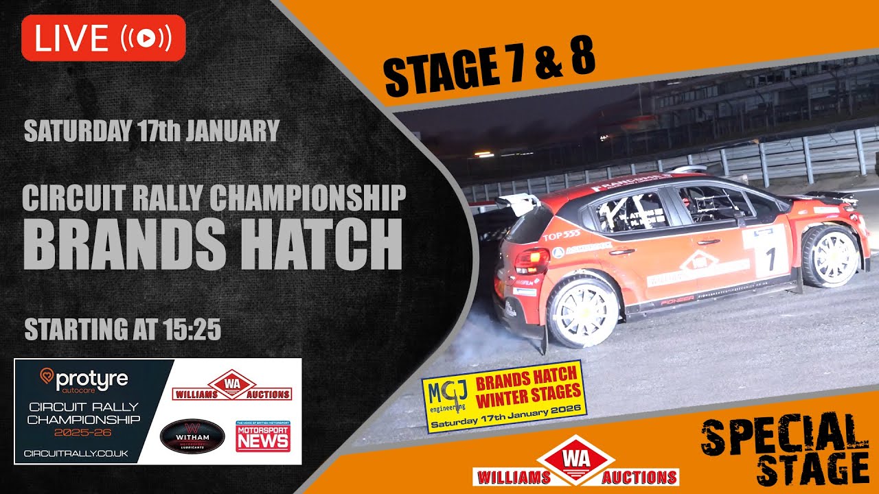 LIVE! MGJ Engineering Brands Hatch Stages - Stage 7 & 8 - Protyre Circuit Rally Championship 2025/26