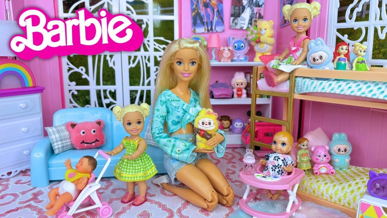 Barbie गाँव की ज़िंदगी 🏡 | सुबह स्कूल जाना 🎒 और शाम को खाना बनाना 🍲 | Cute Bedtime Story 😴✨ 