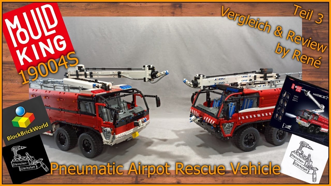 Wo ist der Unterschied? | Teil 3 - Mould King 19004 vs. 19004S | Pneumatic Airport Rescue Vehicle