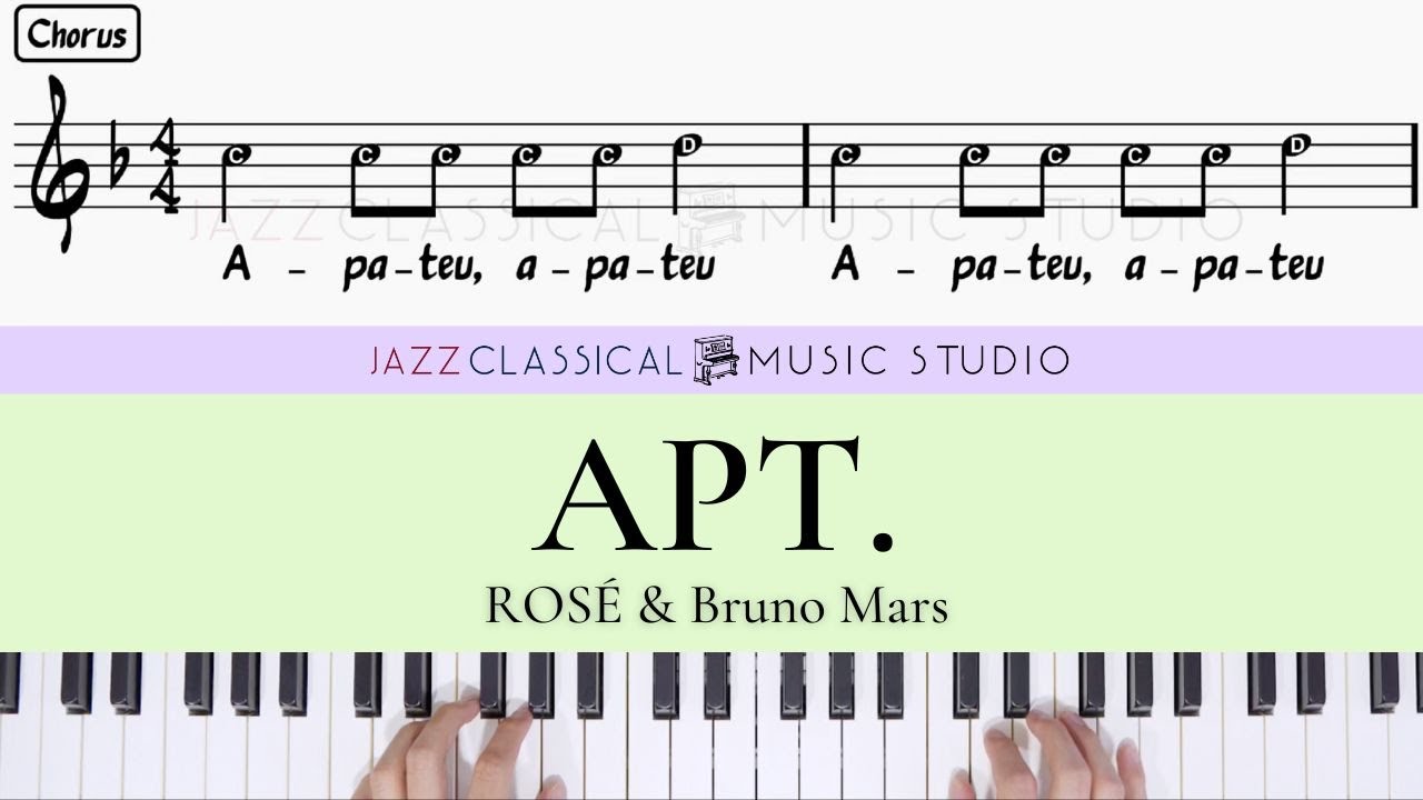 APT. - ROSÉ & Bruno Mars | Piano Tutorial (EASY) | WITH Music Sheet | JCMS