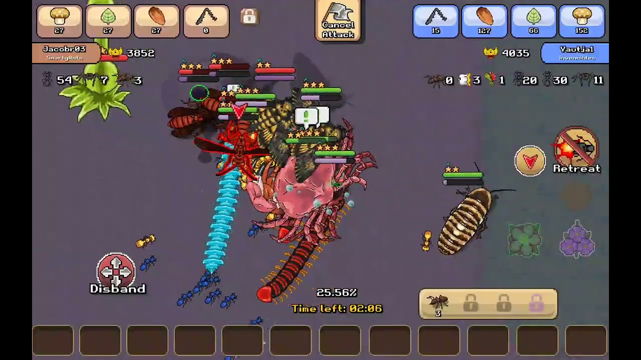 Pocket ants: failed battle :(