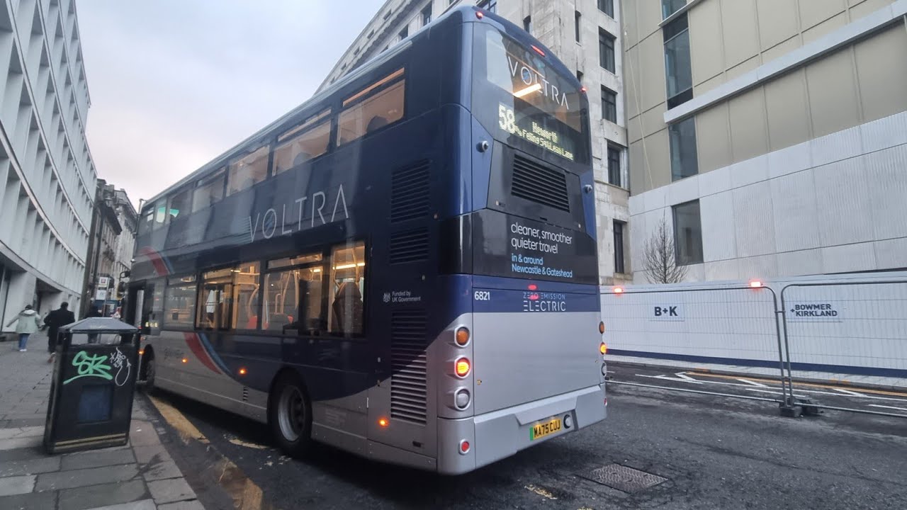 SECOND DAY IN SERVICE: 6821/MA75 CUJ Go North East Wright Streetdeck Electroliner On The 58