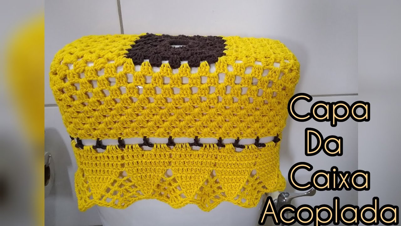 Capa da caixa acoplada modelo girassol 🌻 #crochetando #crochetica #lucrandocomassobras2021
