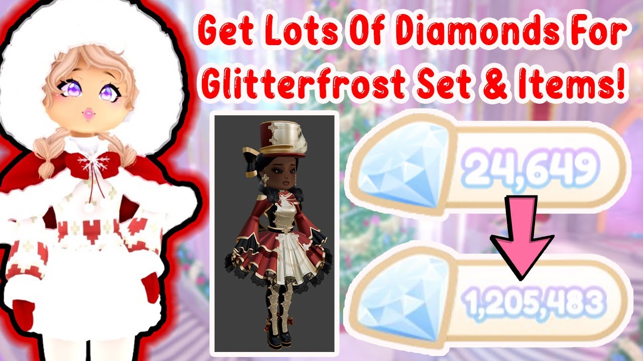 Как получить много бриллиантов для нового набора Glitterfrost и аксессуаров Royale High