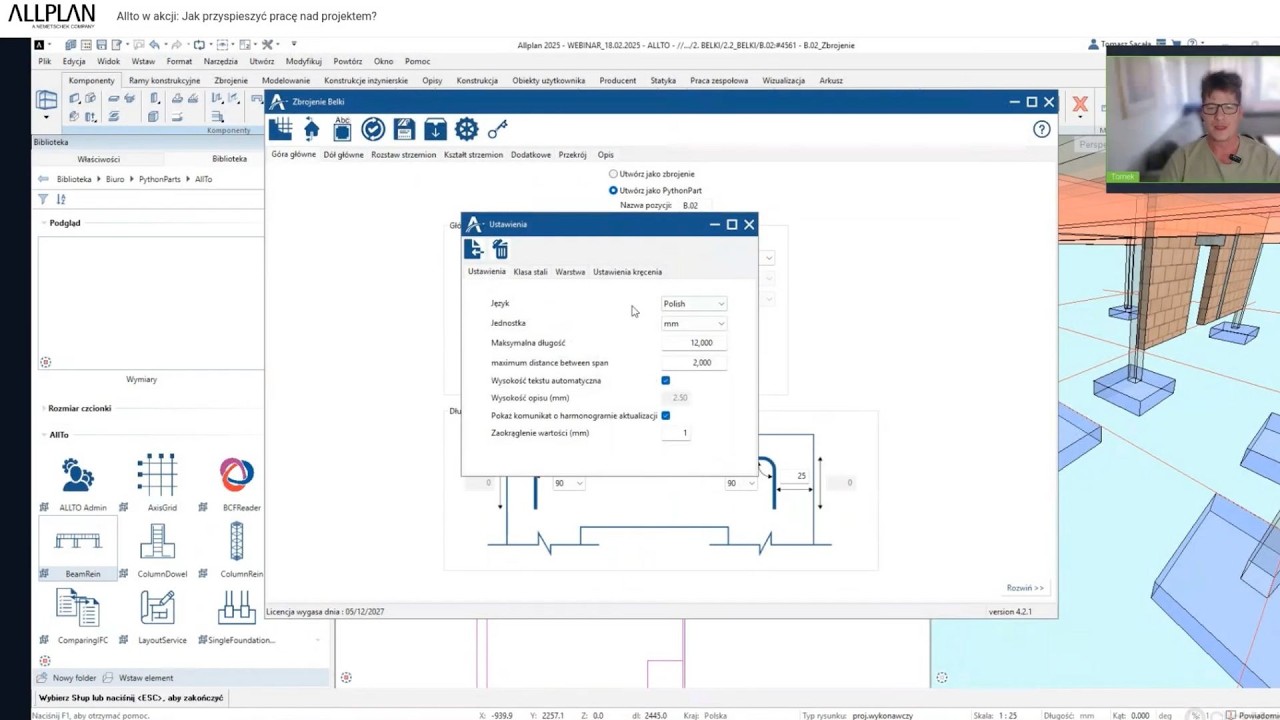 Webinar: ALLTO w akcji Jak przyspieszyć pracę nad projektem - Zbrojenie belek