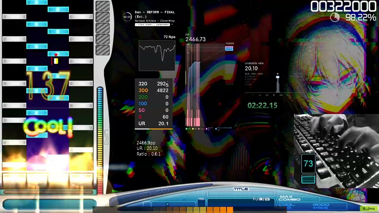 [Joke] osu mania everything black & dan kappa dt clear