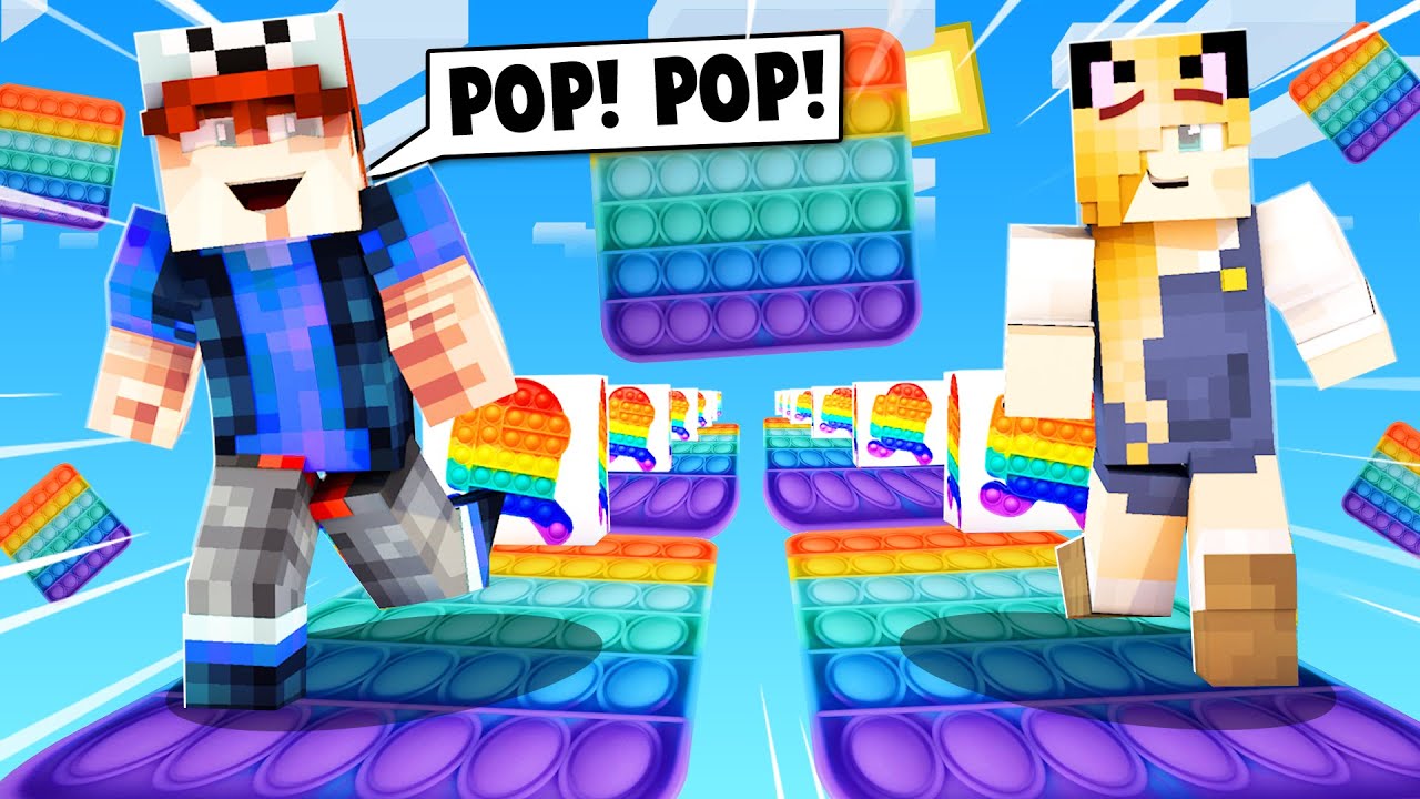 SZALONY WYŚCIG! - POP IT LUCKY BLOCKI MINECRAFT! | Vito vs Bella
