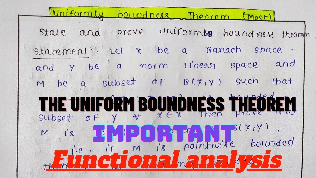 The uniform Boundness Theorem // Functional analysis //