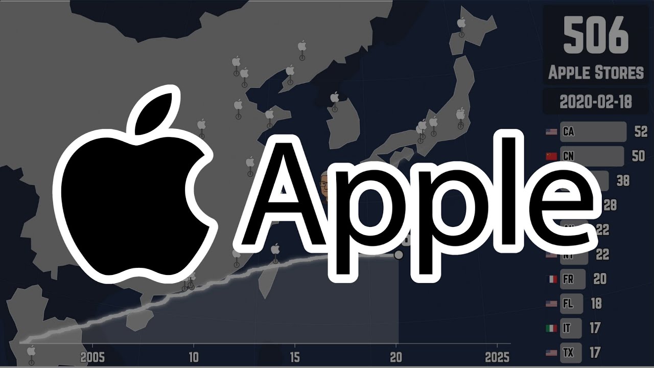 Apple's Global Expansion, Mapped (2001–2025)