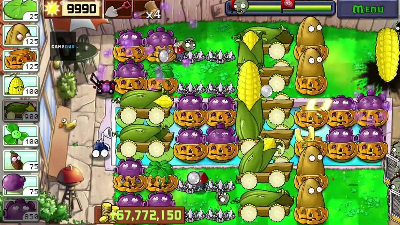 Plants vs. Zombies Survival Endless 61 - 66 Flags - Mod Gameplay Walkthrough (iOS, Android)