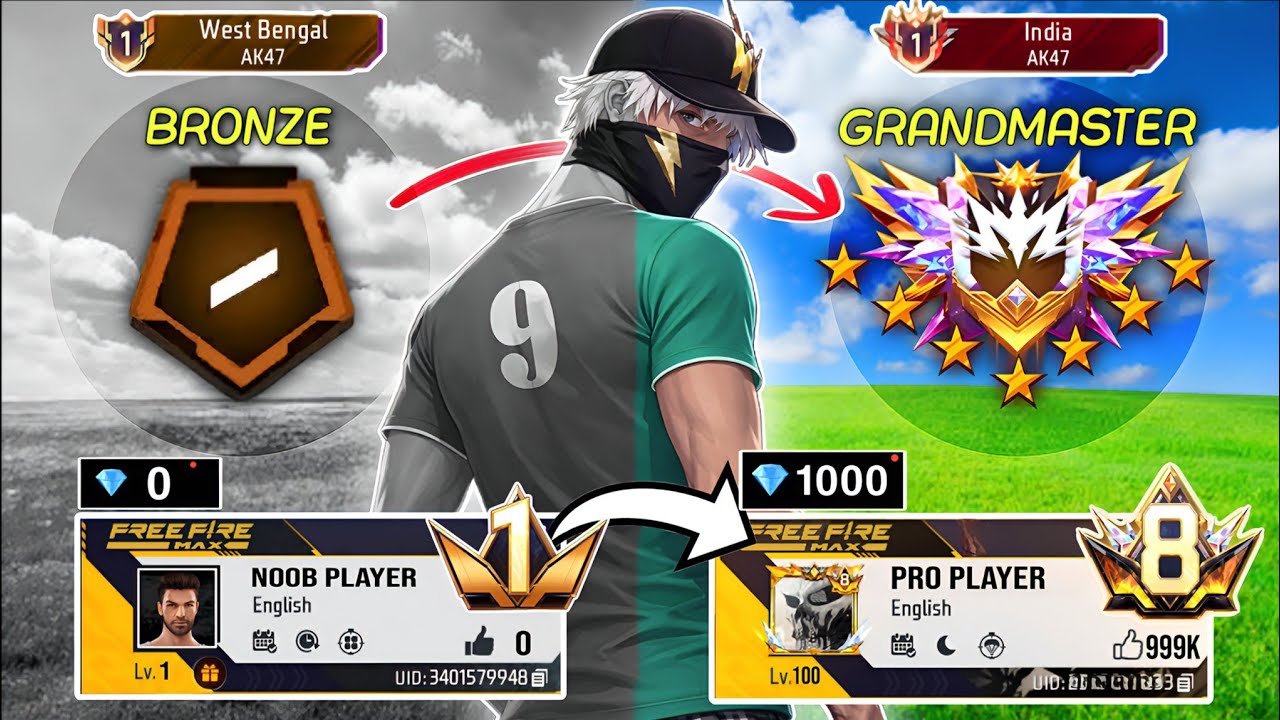 Bronze to Grandmaster I'd Transformation In Only 24 Hours 🥵📈 - Garena Free Fire