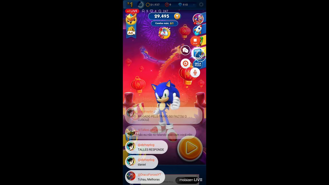 Sonic Dash Parte 3 Live#352.