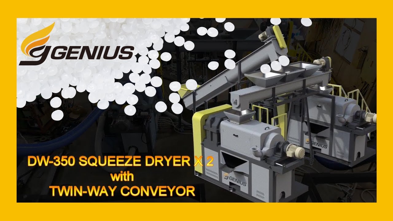 Squeeze Dryers With Twin-Way Conveyor | Plastic Washing Plant - Genius Machinery