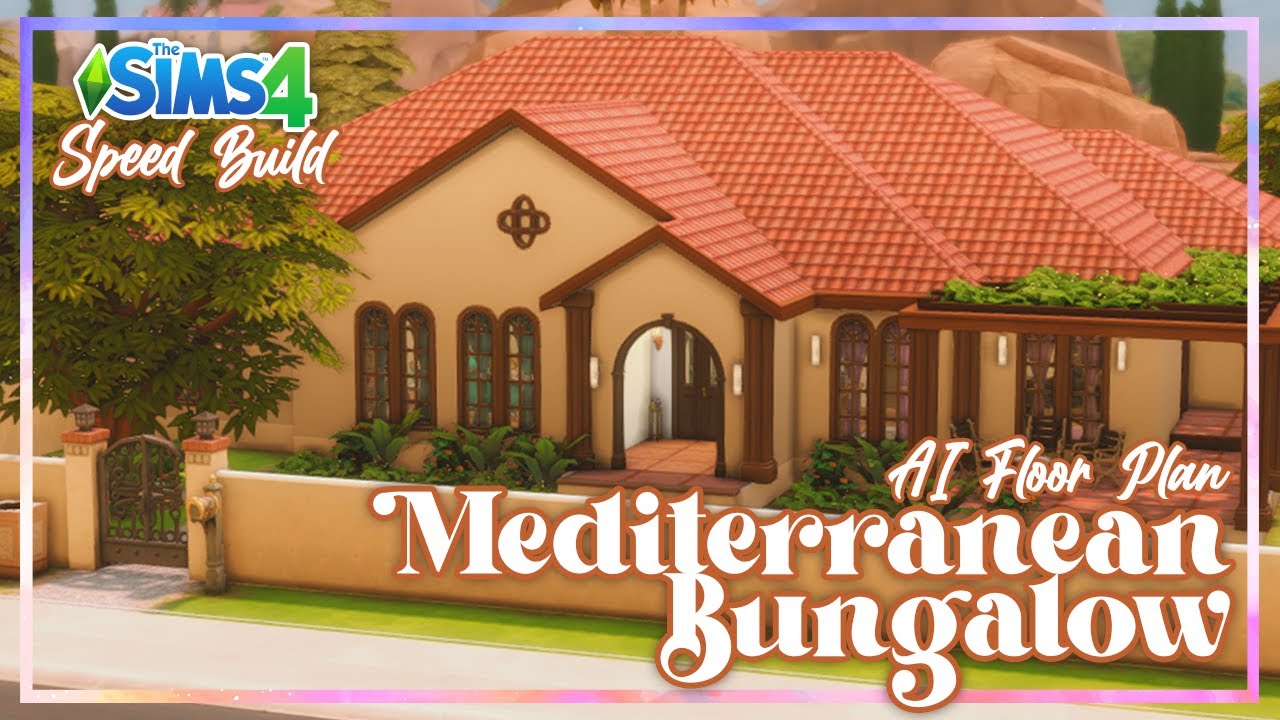 The Sims 4: Mediterranean Bungalow ( I asked AI to make me a Floor Plan)