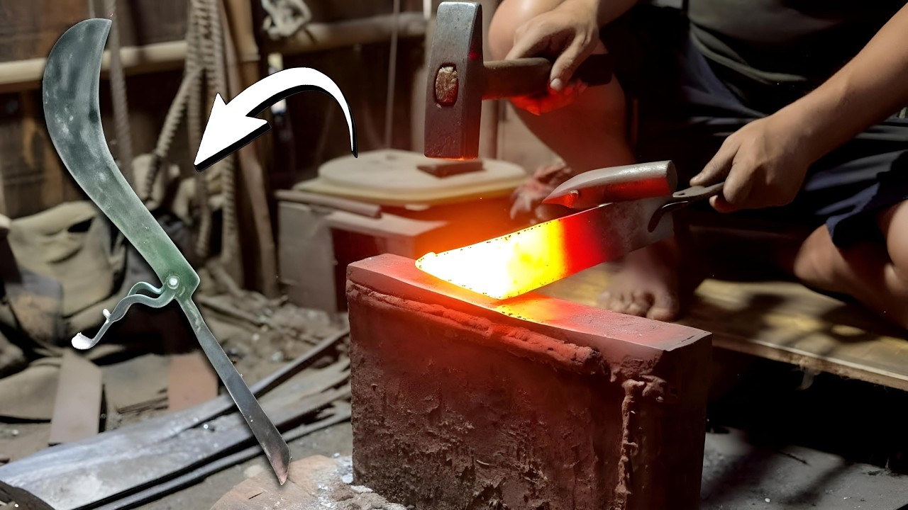 How To Forge a Knife 🔥 Raw Steel to Razor Blade