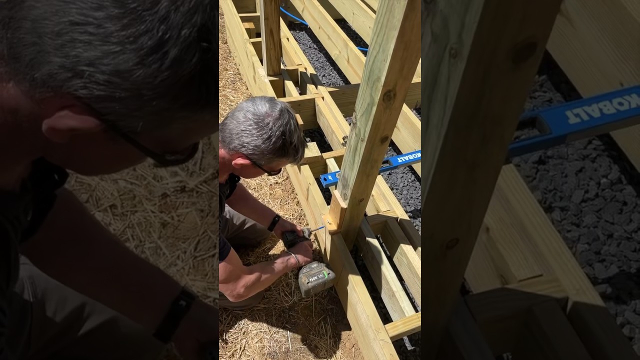 How to install a guard rail post on a wood deck
