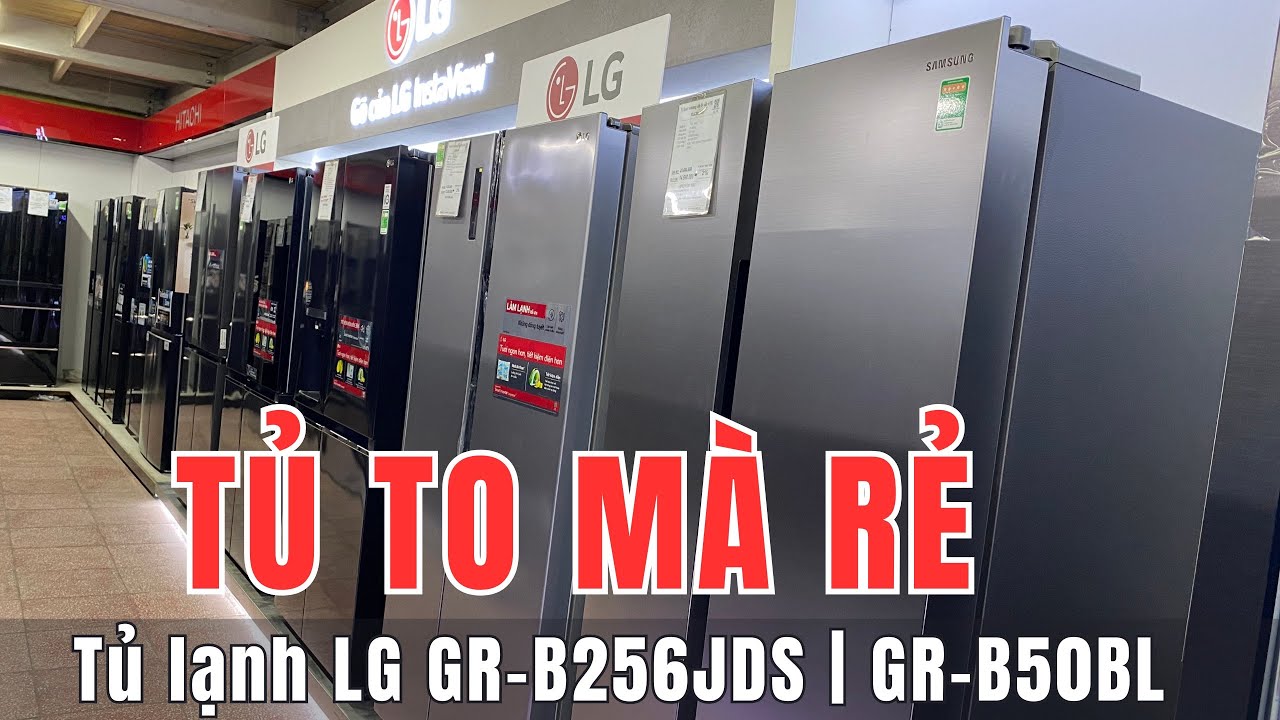 Tủ lạnh LG TO MÀ RẺ 470 lít đến 590L B256JDS và B50BL dung tích khủng tiết kiệm điện | Chân Ngắn RV
