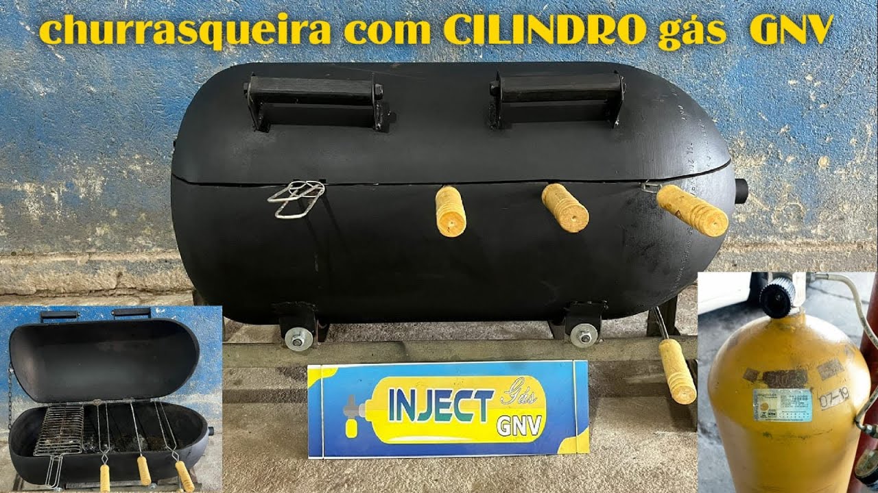 Churrasqueira com Cilindro de gás natural veicular GNV🔥🔥