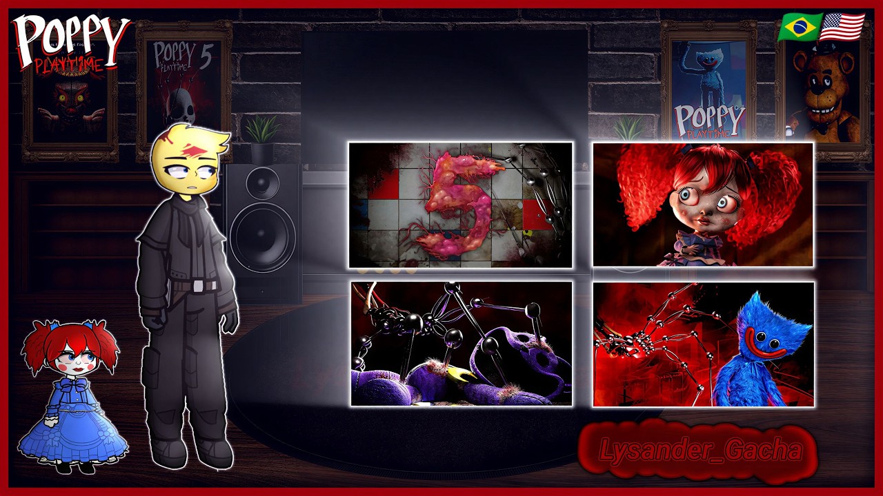 Poppy Playtime React to All Chapter 5 Trailers |🇧🇷/🇺🇸|