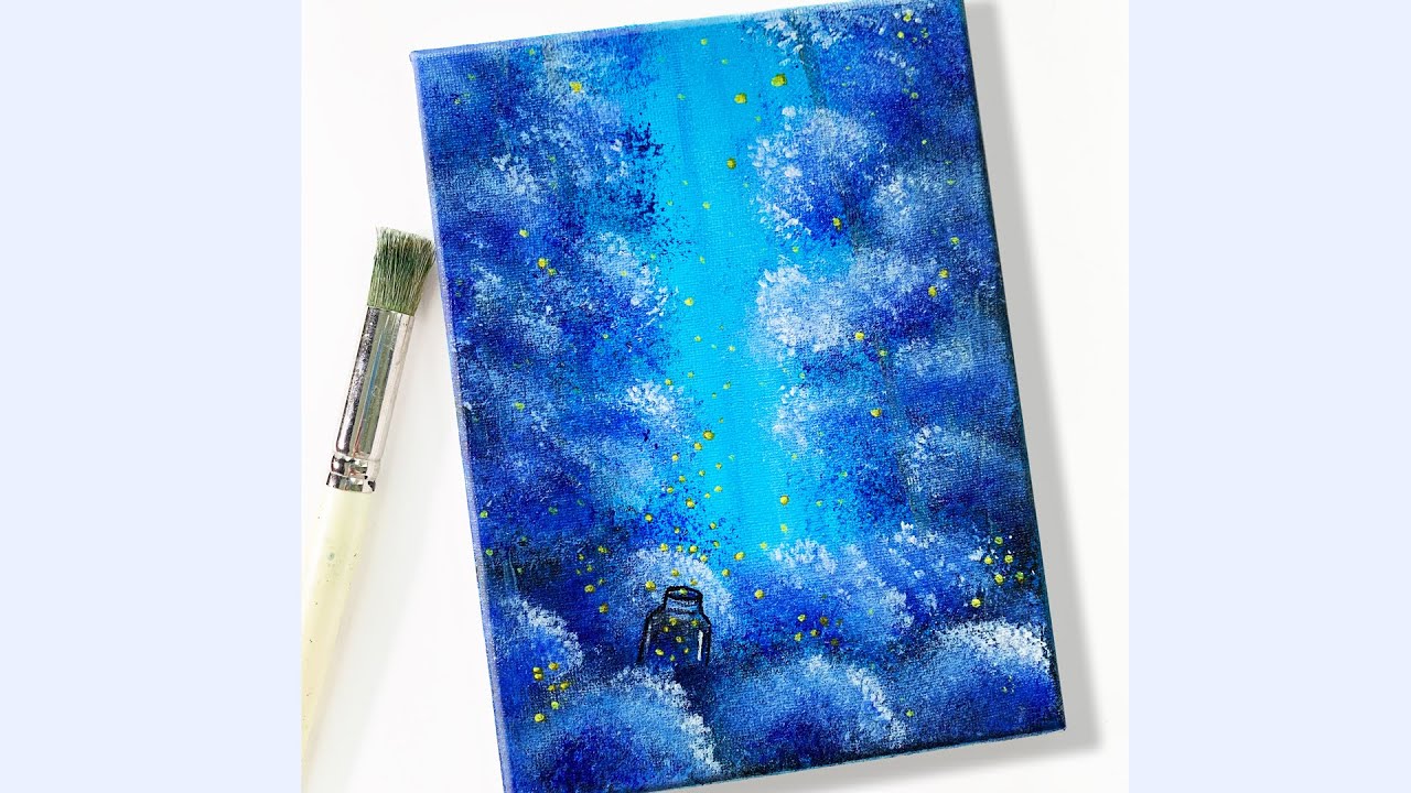Acrylic Painting Idea | Blue Forest #SHORTS