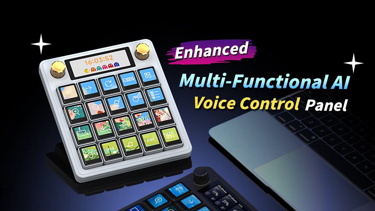 MK20 Linux + QMK Dual-Core Power,20 LCD Keys + Screen Display,AI Voice #waveshare #streamdeck